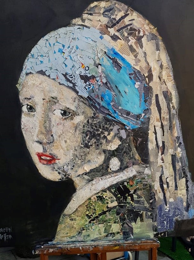 meisje van vermeer, meisje met de parel, gouden eeuw, paper art, saskia van Uylenburgh, Rembrandt,